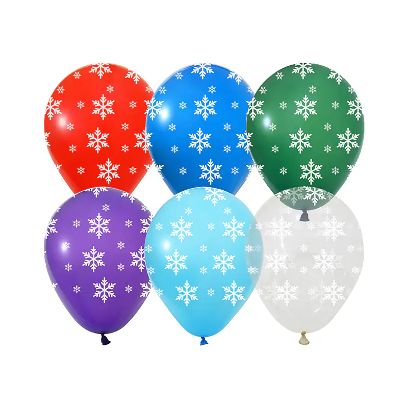 Çepeçevre Yeni Yıl Kar Tanesi Baskılı 12" Pastel Balon (100'lük)